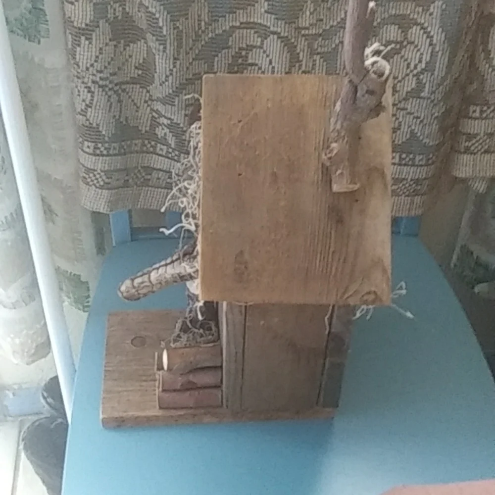 Primitive Handmade Coca Cola Themed Wood Birhouse